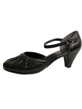 Strictly Comfort Black Mary Jane Leather Heels Buckle-Mismatched-Sizes 8.5 & 9